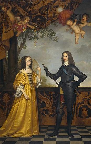 Gerard van Honthorst Willem II (1626-50), prince of Orange, and his wife Maria Stuart (1631-60) China oil painting art